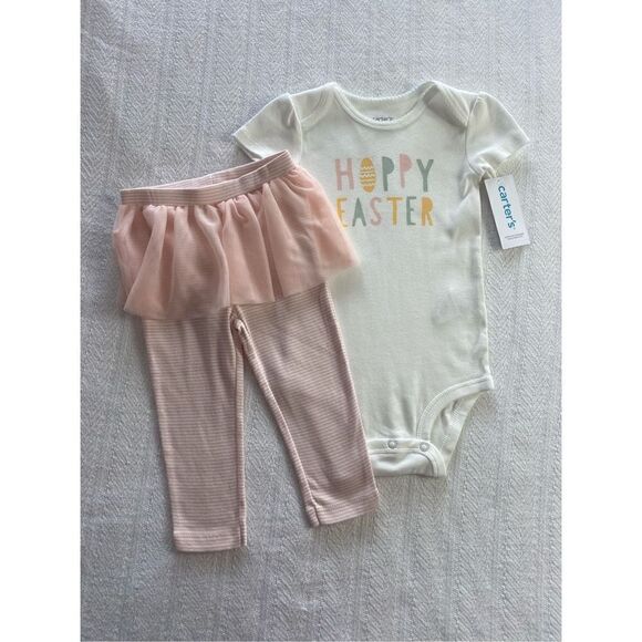 CARTER’S BABY GIRL 12M 2-PIECE EASTER TUTU SET - Picture 2 of 7